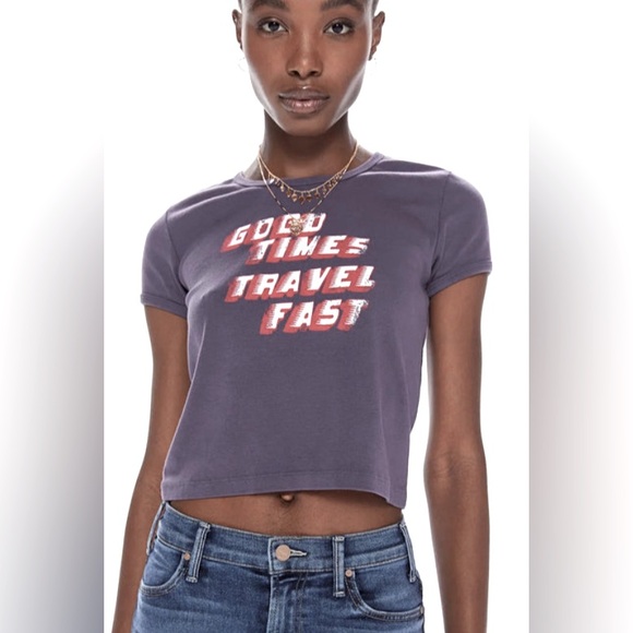 MOTHER, XL, Ringer T-shirt, Crop, Couture, Designer, $105, Graphic Tee, NWT! - Picture 10 of 14